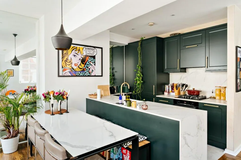 Kitchen cleaned and reset between stays by the StayQ housekeeping team