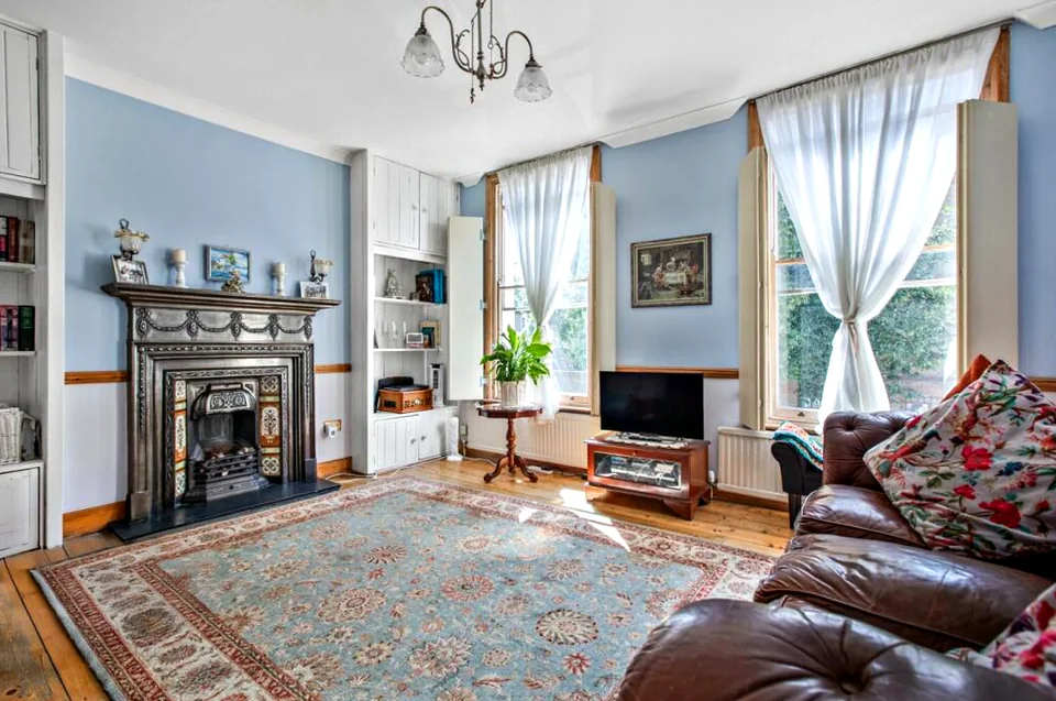 Reception room styled and photographed for the listing