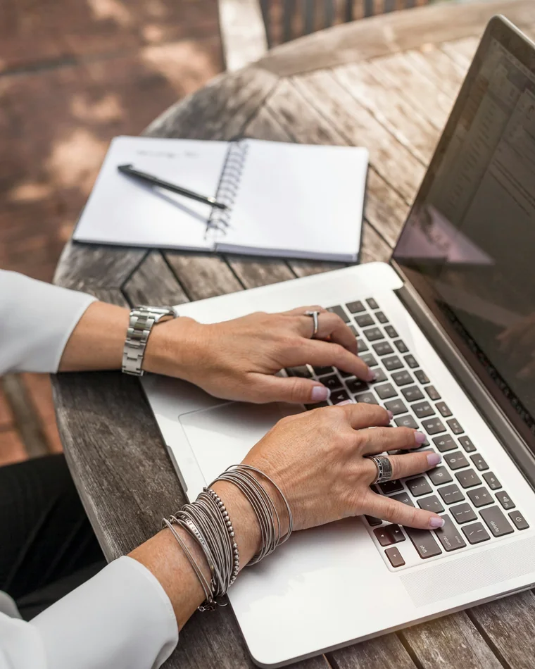 An owner reviewing rental performance figures on a laptop
